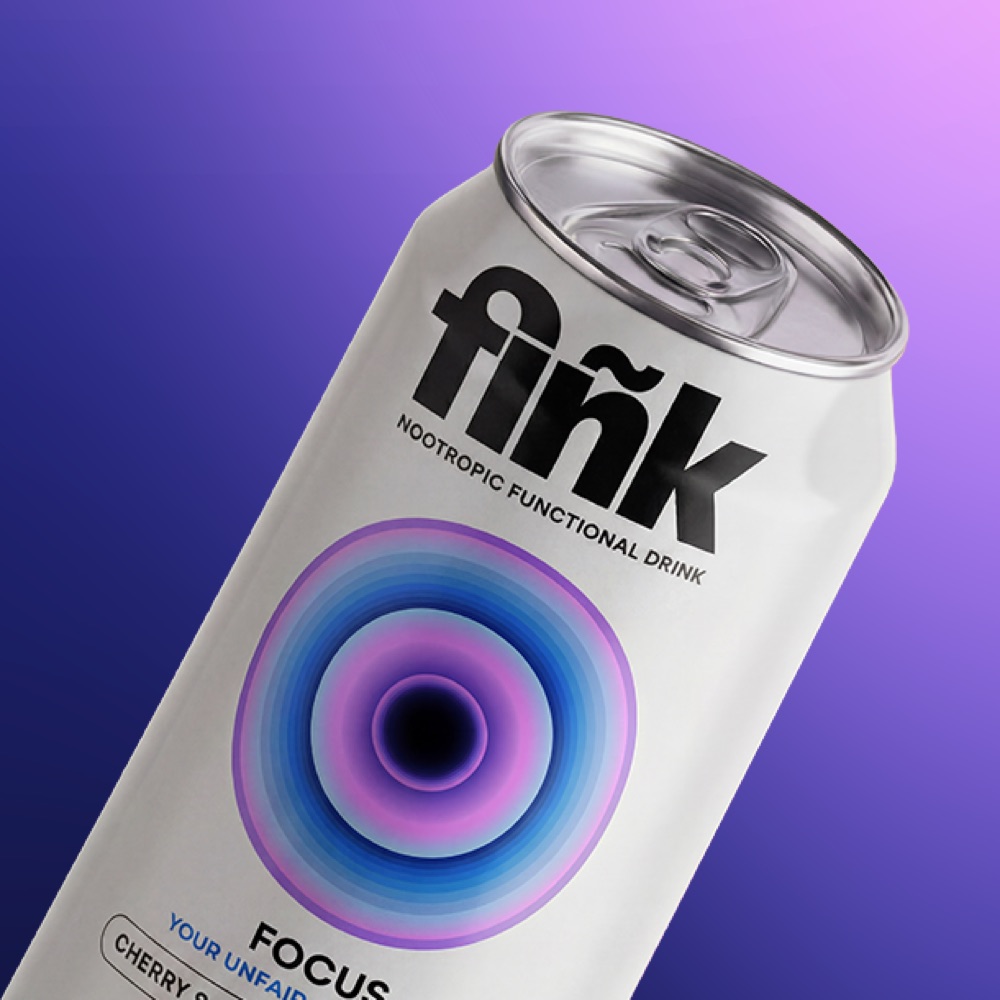 Puszka fiñk FOCUS na fioletowym tle